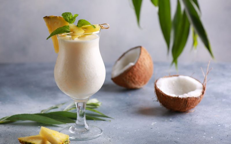 Summer.,Drinks,And,Cocktails.,Pina,Colada,In,Glass,With,Pineapple,
